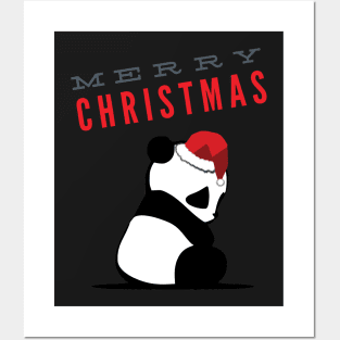 Merry Christmas Panda Posters and Art